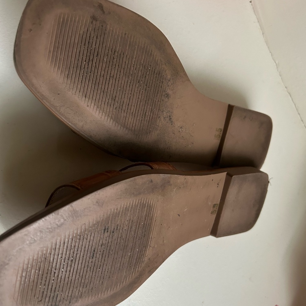 Steve Madden Brown Croc-Embossed Sandals - Picture 3 of 4